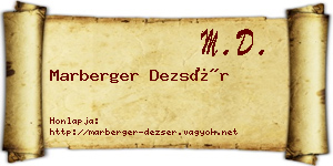 Marberger Dezsér névjegykártya
